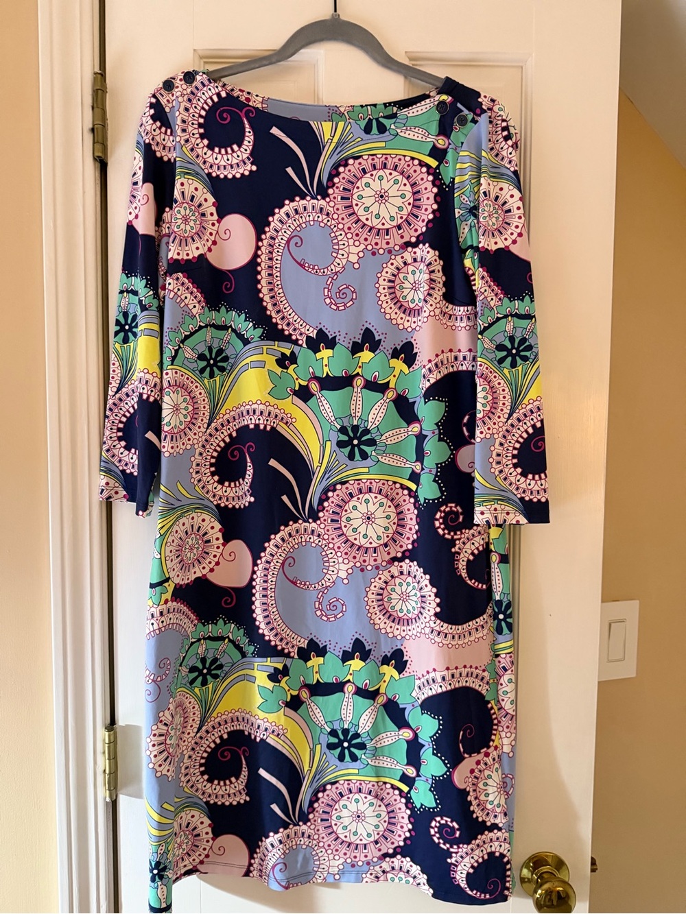 Talbots Multicolor Paisley Jersey Popover Dress